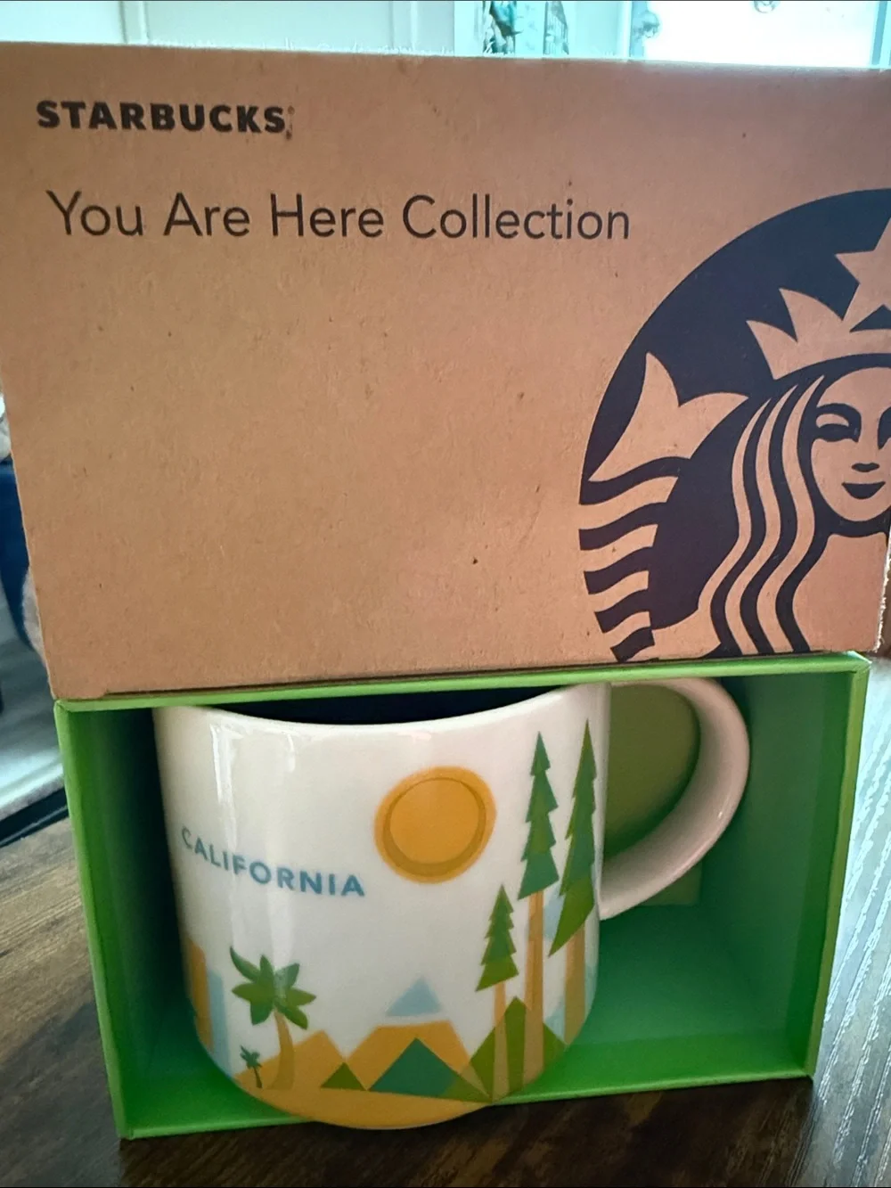 Starbucks California You Are Here Mug — White with Green and Yellow Accents